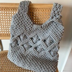 Nanette Lepore Blue Macramé Tote Bag